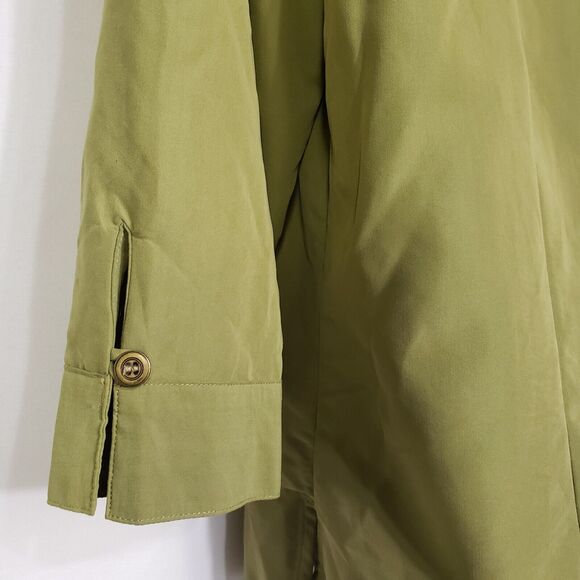 Apparenza Womens Top Large Green Button Front 3/4 Sleeve Pockets Shoulder Pads - Picture 6 of 9